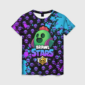 Женская футболка 3D с принтом Brawl Stars SPIKE в городе Новоалтайск, 100% полиэфир ( синтетическое хлопкоподобное полотно) | прямой крой, круглый вырез горловины, длина до линии бедер | 8 bit | 8 бит | bibi | brawl | brawl stars | crow | leon | spike | sprout | stars | бравл | бравл старс | браво старс | игра | компьютерная | кров | леон | онлайн | старс