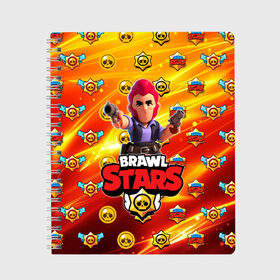 Тетрадь с принтом Brawl stars в городе Новоалтайск, 100% бумага | 48 листов, плотность листов — 60 г/м2, плотность картонной обложки — 250 г/м2. Листы скреплены сбоку удобной пружинной спиралью. Уголки страниц и обложки скругленные. Цвет линий — светло-серый
 | android | brawl stars | game | stars | бравл старс | детская | детская игра | игра | подростки