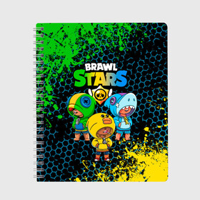 Тетрадь с принтом Brawl Stars Leon Trio в городе Новоалтайск, 100% бумага | 48 листов, плотность листов — 60 г/м2, плотность картонной обложки — 250 г/м2. Листы скреплены сбоку удобной пружинной спиралью. Уголки страниц и обложки скругленные. Цвет линий — светло-серый
 | 3 леона | brawl stars | brawl stars leon | leon | leon green | leon sally | leon shark | бравл старс | леон | леон акула | леон огонь | леон салли | леон старс | леоны