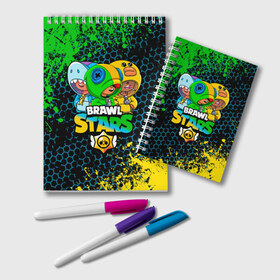 Блокнот с принтом Brawl Stars Leon Trio в городе Новоалтайск, 100% бумага | 48 листов, плотность листов — 60 г/м2, плотность картонной обложки — 250 г/м2. Листы скреплены удобной пружинной спиралью. Цвет линий — светло-серый
 | 3 леона | brawl stars | brawl stars leon | leon | leon green | leon sally | leon shark | бравл старс | леон | леон акула | леон огонь | леон салли | леон старс | леоны