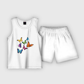 Детская пижама с шортами хлопок с принтом Бабочки в городе Новоалтайск,  |  | арт | бабочки | насекомые | природа | стиль