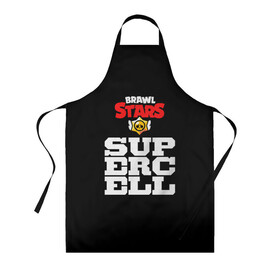 Фартук 3D с принтом Разработчик Supercell в городе Новоалтайск, 100% полиэстер | общий размер — 65 х 85 см, ширина нагрудника — 26 см, горловина — 53 см, длина завязок — 54 см, общий обхват в поясе — 173 см. Принт на завязках и на горловине наносится с двух сторон, на основной части фартука — только с внешней стороны | brawl stars | logo supercell | supercell | бравл старс | лого supercell | логотип supercell | надпись supercell | название supercell | разработчик  бравл старс | разработчик brawl stars