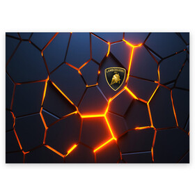 Поздравительная открытка с принтом LAMBORGHINI | 3D ПЛИТЫ в городе Новоалтайск, 100% бумага | плотность бумаги 280 г/м2, матовая, на обратной стороне линовка и место для марки
 | auto | brand | lamborghini | sport | авто | автомобиль | автомобильные | бренд | ламборгини | марка | машины | спорт