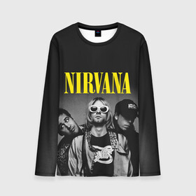 Мужской лонгслив 3D с принтом NIRVANA в городе Новоалтайск, 100% полиэстер | длинные рукава, круглый вырез горловины, полуприлегающий силуэт | nirvana | nirvana smells | nirvana smells like | teen spirit | курт кобейн | нирвана | нирвана песни.