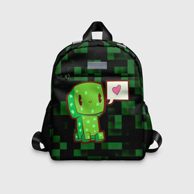 Детский рюкзак 3D с принтом Minecraft Creeper в городе Новоалтайск, 100% полиэстер | лямки с регулируемой длиной, сверху петелька, чтобы рюкзак можно было повесить на вешалку. Основное отделение закрывается на молнию, как и внешний карман. Внутри дополнительный карман. По бокам два дополнительных кармашка | Тематика изображения на принте: creeper | game minecraft | minecraft | minecraft крипер | minecraft сreeper | игра майнкрафт | кавайный крипер | крипер | крипер с сердечком | милый крипер | няшный крипер | сreeper