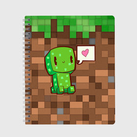Тетрадь с принтом Minecraft Creeper в городе Новоалтайск, 100% бумага | 48 листов, плотность листов — 60 г/м2, плотность картонной обложки — 250 г/м2. Листы скреплены сбоку удобной пружинной спиралью. Уголки страниц и обложки скругленные. Цвет линий — светло-серый
 | creeper | game minecraft | minecraft | minecraft крипер | minecraft сreeper | игра майнкрафт | кавайный крипер | крипер | крипер с сердечком | милый крипер | няшный крипер | сreeper