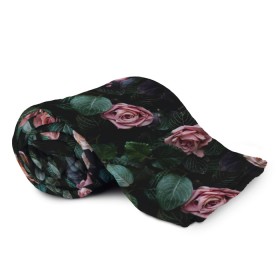 Плед 3D с принтом PINK ROSES в городе Новоалтайск, 100% полиэстер | закругленные углы, все края обработаны. Ткань не мнется и не растягивается | листья | растения | розовые | розы | цветы