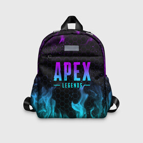 Детский рюкзак 3D с принтом APEX LEGENDS в городе Новоалтайск, 100% полиэстер | лямки с регулируемой длиной, сверху петелька, чтобы рюкзак можно было повесить на вешалку. Основное отделение закрывается на молнию, как и внешний карман. Внутри дополнительный карман. По бокам два дополнительных кармашка | Тематика изображения на принте: apex | apex legends | battle | battle royal | bloodhound | titanfall | wraith | апекс | апекс легендс | батл рояль | битва | война | каустик | королевская битва