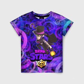 Детская футболка 3D с принтом Mortis | BRAWL STARS в городе Новоалтайск, 100% гипоаллергенный полиэфир | прямой крой, круглый вырез горловины, длина до линии бедер, чуть спущенное плечо, ткань немного тянется | 8 bit | brawl | bull | crow | leon | max | mecha | mortis | sally | spike | sprout | stars | werewolf | wolf | бравл | волк | ворон | кроу | леон | макс | мортис | робот | салли | спраут | старз | старс