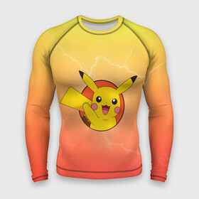 Мужской рашгард 3D с принтом Пикачу в городе Новоалтайск,  |  | game | pika pika | pikachu | pokemon | арт | женские темы | игра | кино | лого | мужские | пика | пика пика | пикачу | подарка | покемон | фильм