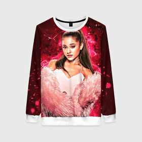 Женский свитшот 3D с принтом Ariana в городе Новоалтайск, 100% полиэстер с мягким внутренним слоем | круглый вырез горловины, мягкая резинка на манжетах и поясе, свободная посадка по фигуре | ariana grande | music | singer | альбом | ариана гранде | арт | девушки | звезда | знаменитость | любимые | музыка | певцы | персонаж | портрет | сша