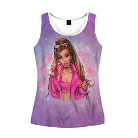 Женская майка 3D с принтом Ariana Grande в городе Новоалтайск, 100% полиэстер | круглая горловина, прямой силуэт, длина до линии бедра | ariana grande | music | singer | альбом | ариана гранде | арт | девушки | звезда | знаменитость | любимые | музыка | певцы | персонаж | портрет | сша