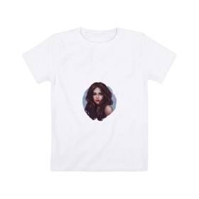 Детская футболка хлопок с принтом selena gomez в городе Новоалтайск, 100% хлопок | круглый вырез горловины, полуприлегающий силуэт, длина до линии бедер | music | rare | selena | selena gomez | singer | альбом | арт | девушки | звезда | знаменитость | любимые | музыка | певцы | персонаж | портрет | селена | селена гомез | сша