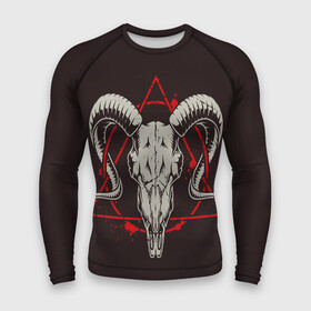 Мужской рашгард 3D с принтом Культ в городе Новоалтайск,  |  | demon | devil | fashion | goat | hell | horror | monster | satan | skull | style | ад | демон | дьявол | козёл | мода | монстр | сатана | стиль | ужас | череп