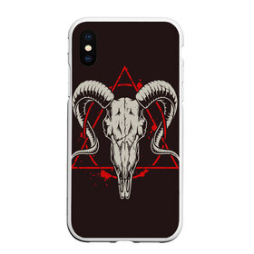 Чехол для iPhone XS Max матовый с принтом Культ в городе Новоалтайск, Силикон | Область печати: задняя сторона чехла, без боковых панелей | demon | devil | fashion | goat | hell | horror | monster | satan | skull | style | ад | демон | дьявол | козёл | мода | монстр | сатана | стиль | ужас | череп