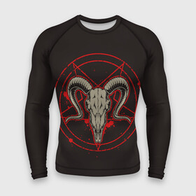 Мужской рашгард 3D с принтом Культ в городе Новоалтайск,  |  | demon | devil | fashion | goat | hell | horror | monster | satan | skull | style | ад | демон | дьявол | козёл | мода | монстр | сатана | стиль | ужас | череп