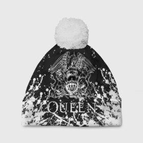 Шапка 3D c помпоном с принтом QUEEN. в городе Новоалтайск, 100% полиэстер | универсальный размер, печать по всей поверхности изделия | queen | британская рок группа | квин | куин | кьюин | мистер робот | музыка | рами малек | рок | рок музыка | фредди меркьюри