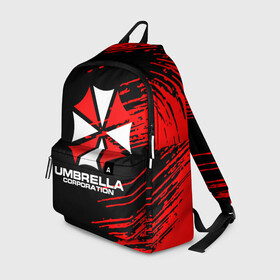 Рюкзак 3D с принтом Umbrella Corporation. в городе Новоалтайск, 100% полиэстер | лямки с регулируемой длиной, сверху петелька, чтобы рюкзак можно было повесить на вешалку. Основное отделение закрывается на молнию, как и внешний карман. Внутри два дополнительных кармана, один из которых закрывается на молнию. По бокам два дополнительных кармашка | resident evil | umbrella corporation | амбрелла | амбрелла корпорейшн | вирус | вымышленная военная и фармацевтическая корпорация | игра | умбрелла