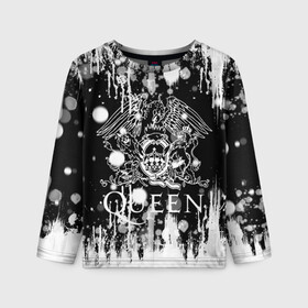 Детский лонгслив 3D с принтом QUEEN. в городе Новоалтайск, 100% полиэстер | длинные рукава, круглый вырез горловины, полуприлегающий силуэт
 | queen | британская рок группа | квин | куин | кьюин | мистер робот | музыка | рами малек | рок | рок музыка | фредди меркьюри