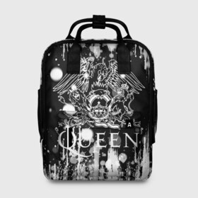 Женский рюкзак 3D с принтом QUEEN. в городе Новоалтайск, 100% полиэстер | лямки с регулируемой длиной, сверху ручки, чтобы рюкзак нести как сумку. Основное отделение закрывается на молнию, как и внешний карман. Внутри два дополнительных кармана, один из которых закрывается на молнию. По бокам два дополнительных кармашка, куда поместится маленькая бутылочка
 | queen | британская рок группа | квин | куин | кьюин | мистер робот | музыка | рами малек | рок | рок музыка | фредди меркьюри