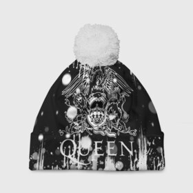 Шапка 3D c помпоном с принтом QUEEN. в городе Новоалтайск, 100% полиэстер | универсальный размер, печать по всей поверхности изделия | queen | британская рок группа | квин | куин | кьюин | мистер робот | музыка | рами малек | рок | рок музыка | фредди меркьюри