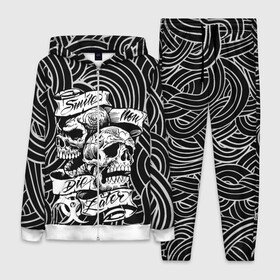 Женский костюм 3D с принтом Smile now die later в городе Новоалтайск,  |  | covid 19 | grin | heart | jaw | orbits | pandemic | ribbon | rose | skull | teeth | virus | wings | вирус | глазницы | коронавирус | крылья | оскал | пасть | роза | сердце | череп | эпидемия