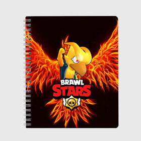 Тетрадь с принтом BRAWL STARS CROW ВОРОН в городе Новоалтайск, 100% бумага | 48 листов, плотность листов — 60 г/м2, плотность картонной обложки — 250 г/м2. Листы скреплены сбоку удобной пружинной спиралью. Уголки страниц и обложки скругленные. Цвет линий — светло-серый
 | Тематика изображения на принте: bibi | brawl stars | coach mike | crow | leon | leon shark | max | mecha crow | mr.p | phoenix | sally leon | spike | sprout | unicorn | virus 8 bit | werewolf | ворон | оборотень | пингвин