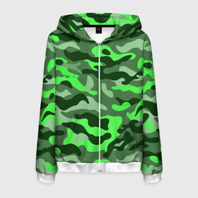 Мужская толстовка 3D на молнии с принтом CAMOUFLAGE GREEN в городе Новоалтайск, 100% полиэстер | длина до линии бедра, манжеты и пояс оформлены мягкой тканевой резинкой, двухслойный капюшон со шнурком для регулировки, спереди молния, по бокам два кармана | camouflage | армия | военная форма | военный | вооружение | вооруженные силы | защита | защитный цвет | зеленый | камуфляж | маскировка | солдат | униформа | форма