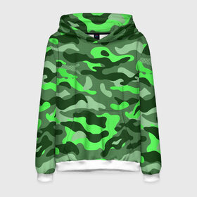 Мужская толстовка 3D с принтом CAMOUFLAGE GREEN в городе Новоалтайск, 100% полиэстер | двухслойный капюшон со шнурком для регулировки, мягкие манжеты на рукавах и по низу толстовки, спереди карман-кенгуру с мягким внутренним слоем. | camouflage | армия | военная форма | военный | вооружение | вооруженные силы | защита | защитный цвет | зеленый | камуфляж | маскировка | солдат | униформа | форма