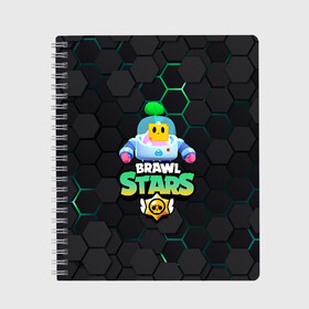 Тетрадь с принтом Sprout Brawl Stars в городе Новоалтайск, 100% бумага | 48 листов, плотность листов — 60 г/м2, плотность картонной обложки — 250 г/м2. Листы скреплены сбоку удобной пружинной спиралью. Уголки страниц и обложки скругленные. Цвет линий — светло-серый
 | brawl | brawl stars | sprout | бравл | бравл старс | росток | спраут | спраут brawl stars | спроут