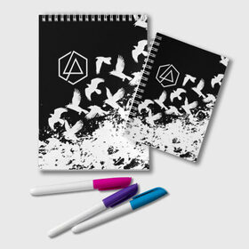 Блокнот с принтом LINKIN PARK [1] в городе Новоалтайск, 100% бумага | 48 листов, плотность листов — 60 г/м2, плотность картонной обложки — 250 г/м2. Листы скреплены удобной пружинной спиралью. Цвет линий — светло-серый
 | Тематика изображения на принте: linkin | linkin park | music | park | rock | линкин | линкин парк | музыка | парк | рок