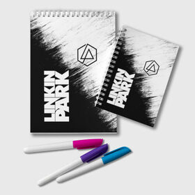 Блокнот с принтом LINKIN PARK [3] в городе Новоалтайск, 100% бумага | 48 листов, плотность листов — 60 г/м2, плотность картонной обложки — 250 г/м2. Листы скреплены удобной пружинной спиралью. Цвет линий — светло-серый
 | Тематика изображения на принте: linkin | linkin park | music | park | rock | линкин | линкин парк | музыка | парк | рок