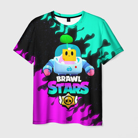 Мужская футболка 3D с принтом BRAWL STARS (SPROUT) [26] в городе Новоалтайск, 100% полиэфир | прямой крой, круглый вырез горловины, длина до линии бедер | 8 bit | android | brawl | brawl stars | clash | clash royale | game | leon | royale | sprout | stars | андроид | игра | кольт | леон | мобильные игры | спраут