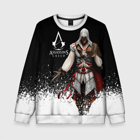 Детский свитшот 3D с принтом Assassin’s Creed  [04] в городе Новоалтайск, 100% полиэстер | свободная посадка, прямой крой, мягкая тканевая резинка на рукавах и понизу свитшота | ezio | game | ubisoft | ассасин крид | кредо ассасина | эцио
