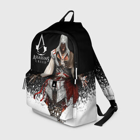 Рюкзак 3D с принтом Assassin’s Creed  [04] в городе Новоалтайск, 100% полиэстер | лямки с регулируемой длиной, сверху петелька, чтобы рюкзак можно было повесить на вешалку. Основное отделение закрывается на молнию, как и внешний карман. Внутри два дополнительных кармана, один из которых закрывается на молнию. По бокам два дополнительных кармашка | ezio | game | ubisoft | ассасин крид | кредо ассасина | эцио