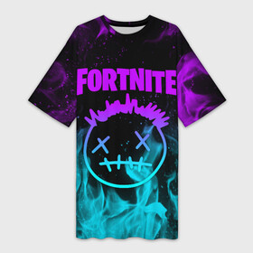 Платье-футболка 3D с принтом FORTNITE X TRAVIS SCOTT в городе Новоалтайск,  |  | fortnite | fortnite 2 | fortnite x маршмелло | ikonik | marshmello | ninja | ninja streamer | travis scott | иконик | ниндзя | пили | трэвис скотт | фортнайт | фортнайт 2 | фортнайт глава 2