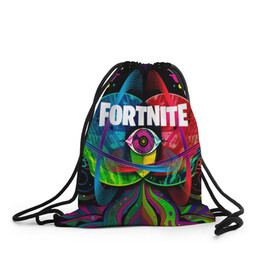 Рюкзак-мешок 3D с принтом TRAVIS SCOTT X FORTNITE. в городе Новоалтайск, 100% полиэстер | плотность ткани — 200 г/м2, размер — 35 х 45 см; лямки — толстые шнурки, застежка на шнуровке, без карманов и подкладки | astronomical | astroworld | cactus jack | fortnite | jack boys | la flame | rodeo | travis scott | кактус джек | пламя | трэвис скотт | фортнайт