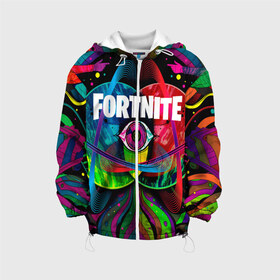 Детская куртка 3D с принтом TRAVIS SCOTT X FORTNITE в городе Новоалтайск, 100% полиэстер | застежка — молния, подол и капюшон оформлены резинкой с фиксаторами, по бокам — два кармана без застежек, один потайной карман на груди, плотность верхнего слоя — 90 г/м2; плотность флисового подклада — 260 г/м2 | astronomical | astroworld | cactus jack | fortnite | jack boys | la flame | rodeo | travis scott | кактус джек | пламя | трэвис скотт | фортнайт
