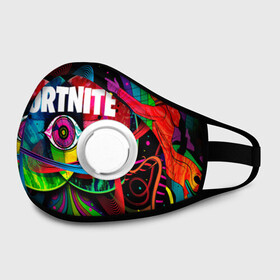 Маска из неопрена с принтом TRAVIS SCOTT X FORTNITE. в городе Новоалтайск, неопрен 100% | Форма огибающая нос. Резинки для ушей с дополнительной резинкой на затылке. Клапан для выдоха для активного дыхания при занятиях спортом. Эластичный материал маски и окантовки для лучшего растяжения и прилегания маски.  | Тематика изображения на принте: astronomical | astroworld | cactus jack | fortnite | jack boys | la flame | rodeo | travis scott | кактус джек | пламя | трэвис скотт | фортнайт