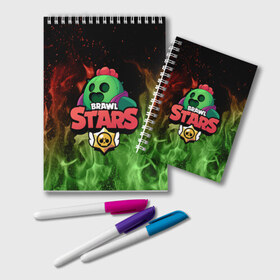 Блокнот с принтом Spike Brawl Stars в городе Новоалтайск, 100% бумага | 48 листов, плотность листов — 60 г/м2, плотность картонной обложки — 250 г/м2. Листы скреплены удобной пружинной спиралью. Цвет линий — светло-серый
 | Тематика изображения на принте: brawl | brawl stars | spike | бравл | бравл кактус | бравл спайк | бравл старс | кактус | спайк | спайк бравл старс | спике