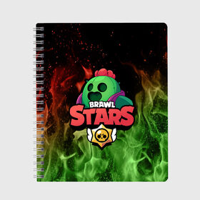 Тетрадь с принтом Spike Brawl Stars в городе Новоалтайск, 100% бумага | 48 листов, плотность листов — 60 г/м2, плотность картонной обложки — 250 г/м2. Листы скреплены сбоку удобной пружинной спиралью. Уголки страниц и обложки скругленные. Цвет линий — светло-серый
 | brawl | brawl stars | spike | бравл | бравл кактус | бравл спайк | бравл старс | кактус | спайк | спайк бравл старс | спике