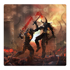 Магнитный плакат 3Х3 с принтом Doom Eternal в городе Новоалтайск, Полимерный материал с магнитным слоем | 9 деталей размером 9*9 см | demon | doom | doom slayer | doomguy | eternal | face | games | marauder | mask | демон | дум | игры | лицо | мародер | маска | палач рока | шлем