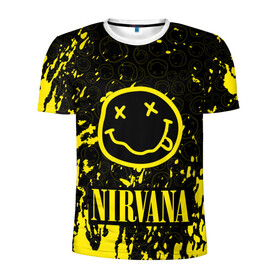 Мужская футболка 3D спортивная с принтом NIRVANA в городе Новоалтайск, 100% полиэстер с улучшенными характеристиками | приталенный силуэт, круглая горловина, широкие плечи, сужается к линии бедра | nirvana | nirvana smells like | rock | teen spirit | курт кобейн | нирвана | песни | рок.
