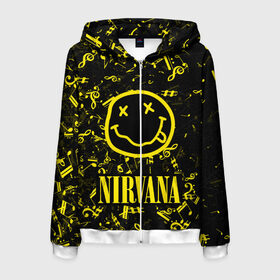 Мужская толстовка 3D на молнии с принтом NIRVANA в городе Новоалтайск, 100% полиэстер | длина до линии бедра, манжеты и пояс оформлены мягкой тканевой резинкой, двухслойный капюшон со шнурком для регулировки, спереди молния, по бокам два кармана | nirvana | nirvana smells like | rock | teen spirit | курт кобейн | нирвана | песни | рок.