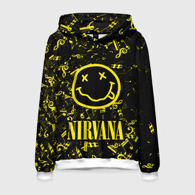 Мужская толстовка 3D с принтом NIRVANA в городе Новоалтайск, 100% полиэстер | двухслойный капюшон со шнурком для регулировки, мягкие манжеты на рукавах и по низу толстовки, спереди карман-кенгуру с мягким внутренним слоем. | nirvana | nirvana smells like | rock | teen spirit | курт кобейн | нирвана | песни | рок.