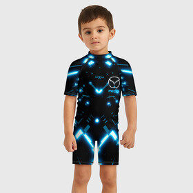 Детский купальный костюм 3D с принтом MAZDA. в городе Новоалтайск, Полиэстер 85%, Спандекс 15% | застежка на молнии на спине | abstract | auto | brand | car | geometry | mazda | sport | texture | абстракция | авто | автомобильные | бренд | геометрия | классика | мазда | машины | модные | спорт | стиль | текстура