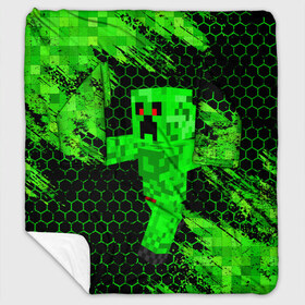 Плед с рукавами с принтом MINECRAFT CREEPER в городе Новоалтайск, 100% полиэстер | Закругленные углы, все края обработаны. Ткань не мнется и не растягивается. Размер 170*145 | Тематика изображения на принте: creeper | game | minecraft | блоки | игра | квадраты | компьютерная игра | крипер | майнкрафт