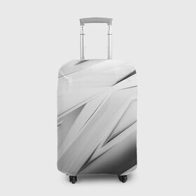 Чехол для чемодана 3D с принтом GEOMETRY STRIPES WHITE в городе Новоалтайск, 86% полиэфир, 14% спандекс | двустороннее нанесение принта, прорези для ручек и колес | abstraction | geometry | hexagon | stripes | text | texture | абстракция | геометрия | красный | линии | неон | неоновый | полосы | соты | текстура | фигуры | черный
