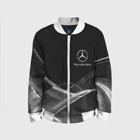 Детский бомбер 3D с принтом MERCEDES. в городе Новоалтайск, 100% полиэстер | застегивается на молнию, по бокам два кармана без застежек, мягкие манжеты, по низу бомбера и на воротнике — эластичная резинка | abstract | amg | auto | brand | car | geometry | mercedes | sport | texture | абстракция | авто | автомобильные | амг | бренд | геометрия | классика | машины | мерседес | модные | спорт | стиль | текстура