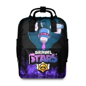 Женский рюкзак 3D с принтом Brawl Stars DJ Frank в городе Новоалтайск, 100% полиэстер | лямки с регулируемой длиной, сверху ручки, чтобы рюкзак нести как сумку. Основное отделение закрывается на молнию, как и внешний карман. Внутри два дополнительных кармана, один из которых закрывается на молнию. По бокам два дополнительных кармашка, куда поместится маленькая бутылочка
 | Тематика изображения на принте: brawl | brawl brawl stars | brawl stars | dj frank | frank | franky | бравл | бравл старс | бравл фрэнк | диджей | диджей фрэнк | френк | фрэнк